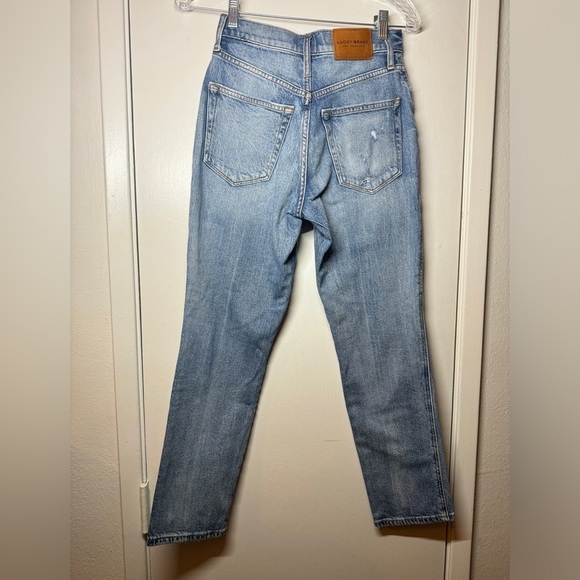Lucky Brand High Rise Drew Button Fly Intentional Distressing Mom Jeans Size 26 - Picture 8 of 16